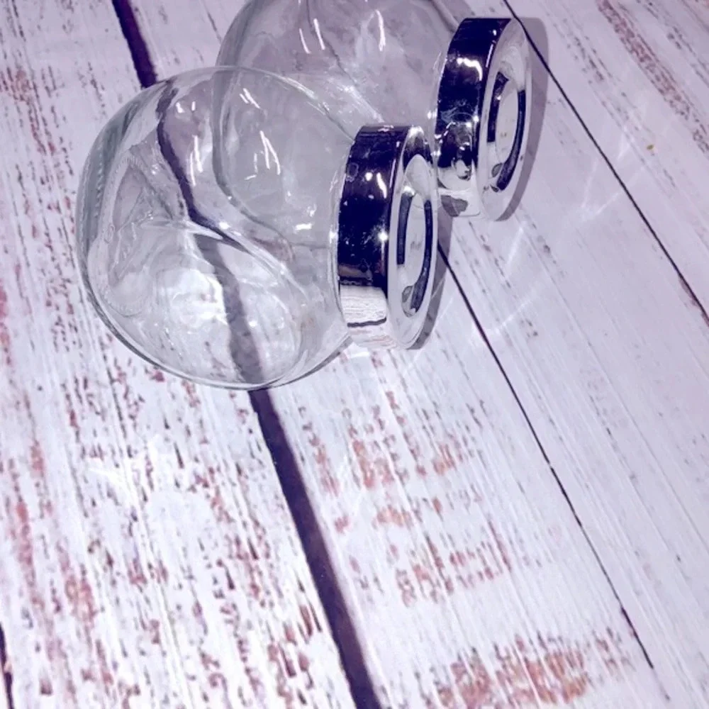 Set of two miniature IKEA glass jars